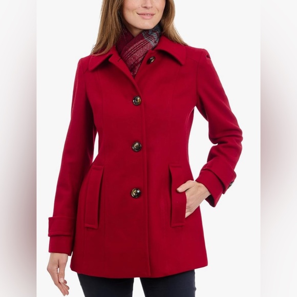 (NEW) LONDON FOG Single Breasted Wool Peacoat - Picture 1 of 10